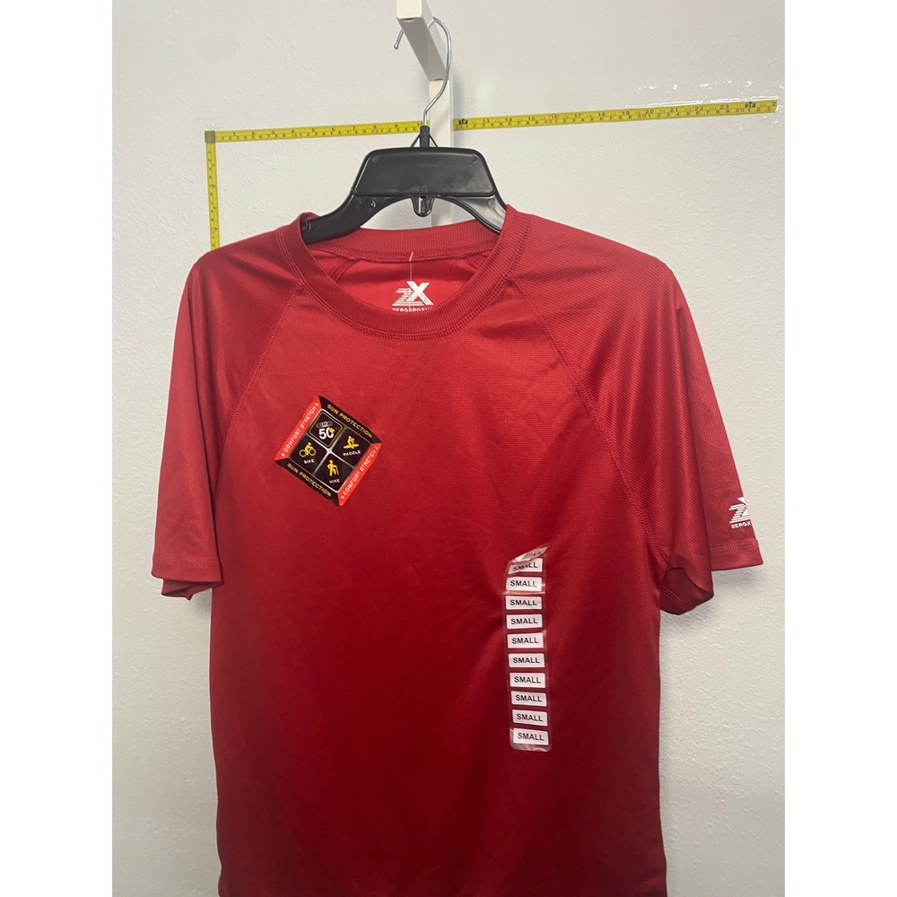 ZeroXposur Mens Red Short Sleeve UPF 50+ Sun Protection Athletic Shirt Small NWT